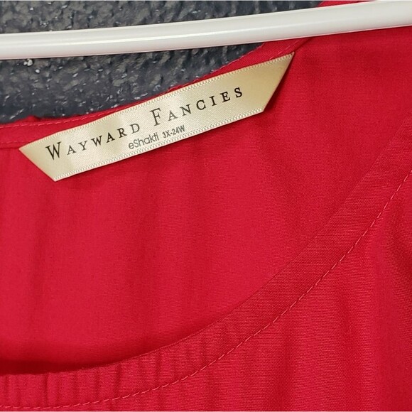 eShakti Wayward Fancie Ruffle Flounce Hem Poplin Dress Watermelon Size 3X - 24W - Picture 16 of 16